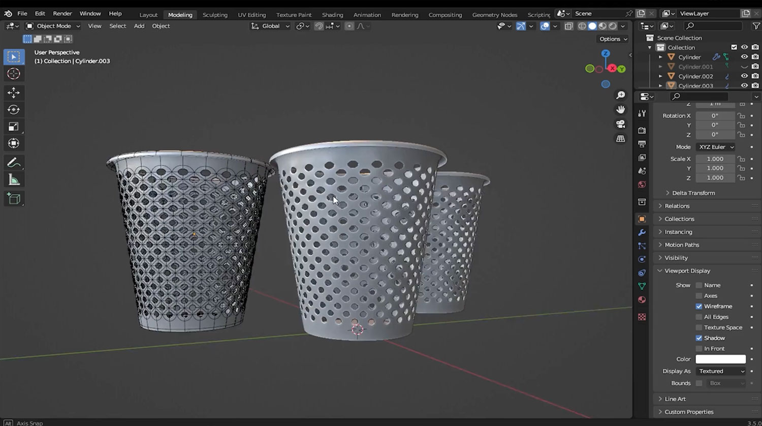 Blender教程：镂空垃圾桶如何建模