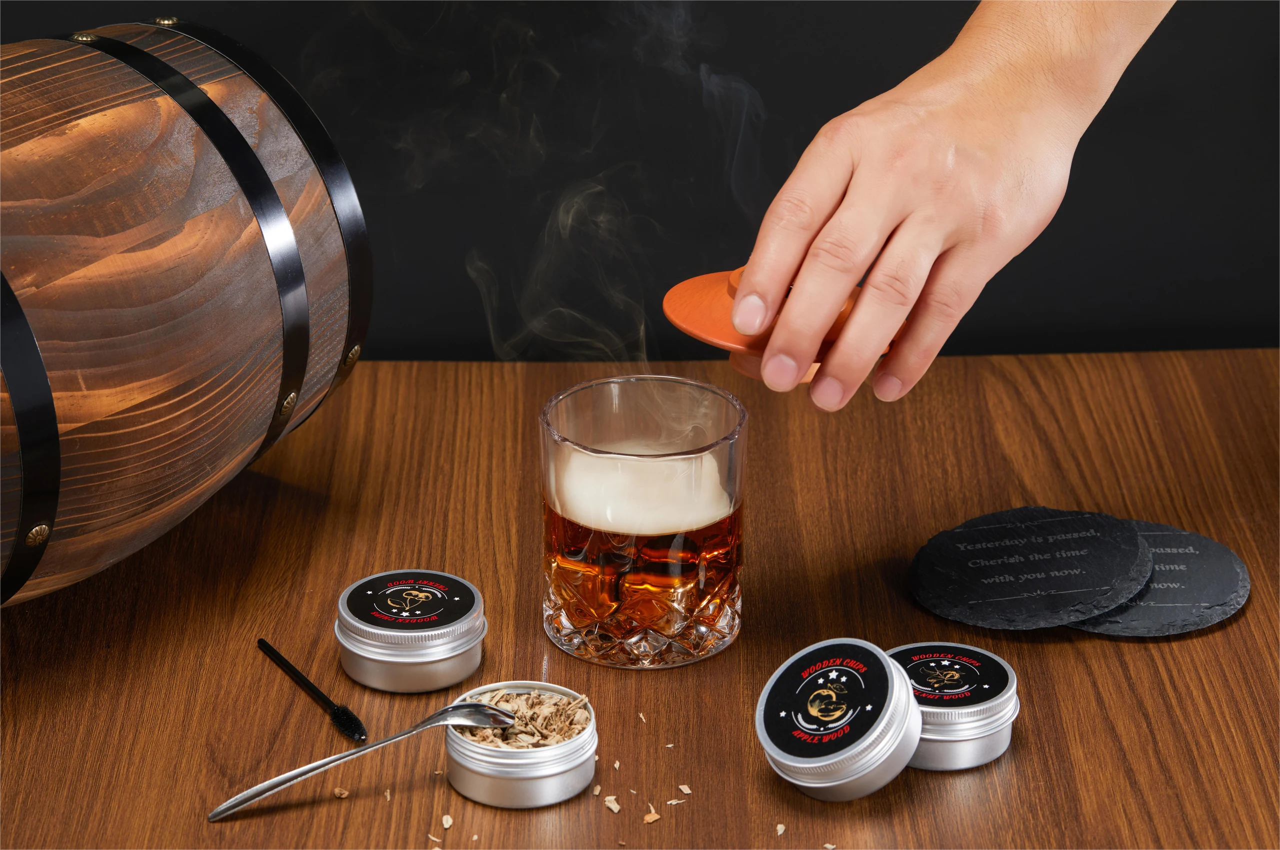 鸡尾酒烟熏套装产品摄影